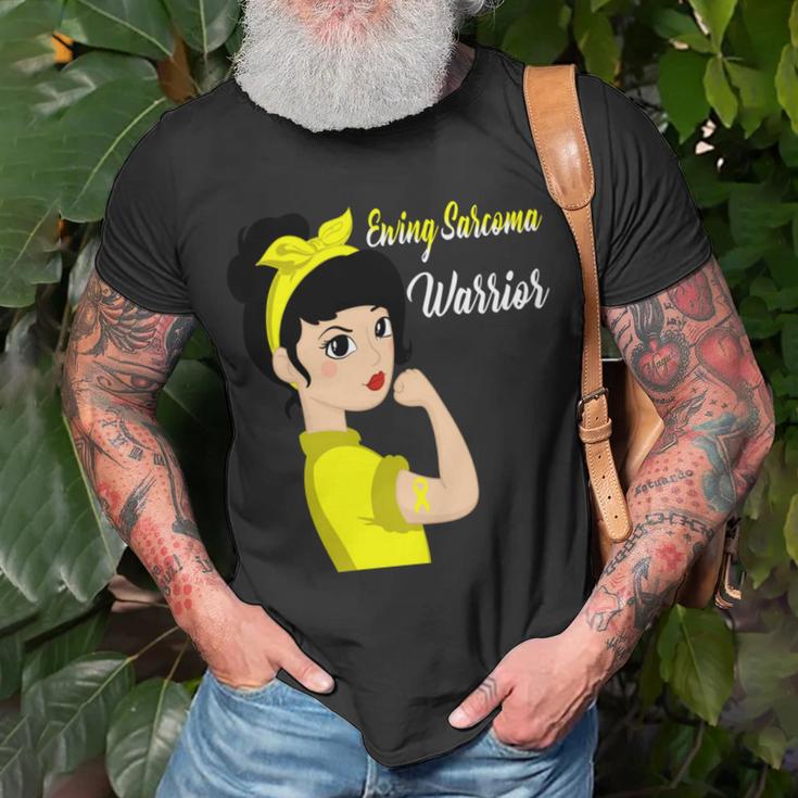 Ewings Sarcoma Warrior Strong Women Yellow Women Ewings Sarcoma Ewings Sarcoma Awareness Unisex T-Shirt Gifts for Old Men