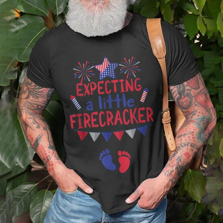 Expecting A Little Firecracker 4Th Of July Pregnancy Unisex T-Shirt Gifts for Old Men