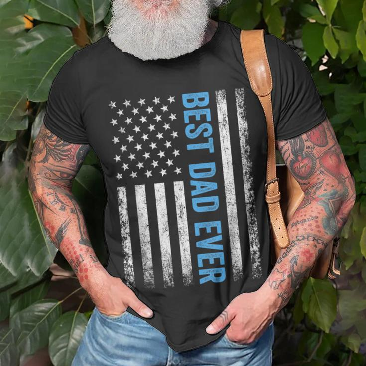 Fathers Day Best Dad Ever With Us American Flag V2 Unisex T-Shirt Gifts for Old Men