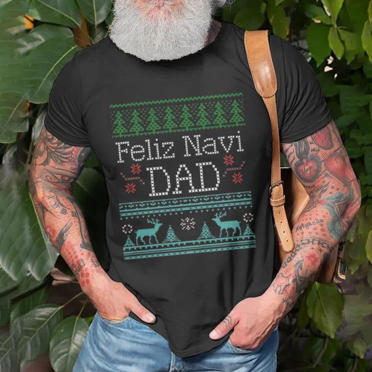 Feliz Navi Dad Ugly Christmas Design Multic Classic Unisex T-Shirt Gifts for Old Men