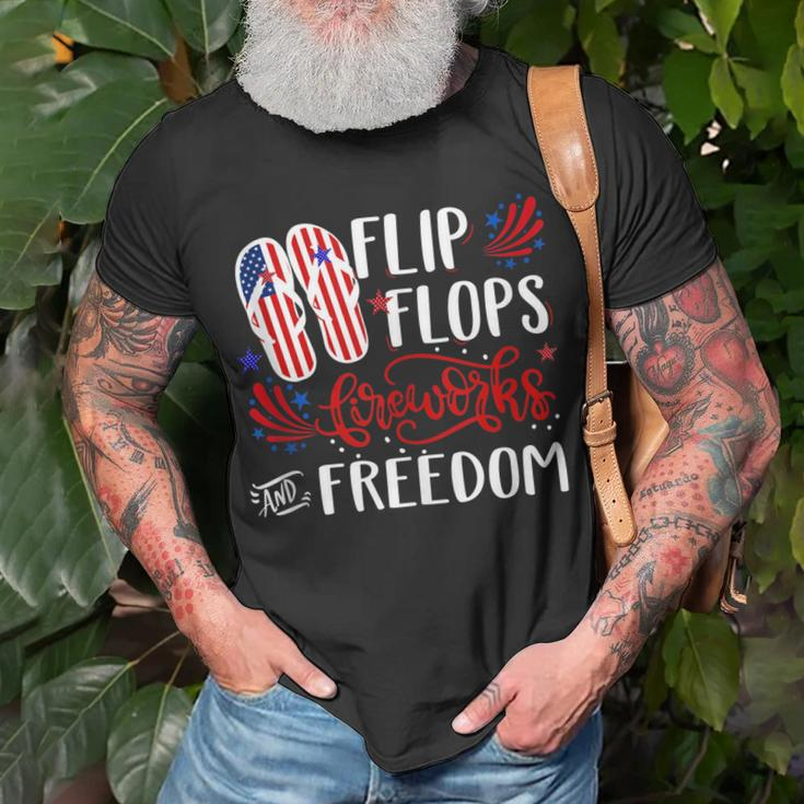 Flip Flops Fireworks And Freedom 4Th Of July V2 Unisex T-Shirt Gifts for Old Men