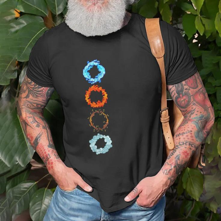 Four Elements Air Earth Fire Water Ancient Alchemy Symbols Unisex T-Shirt Gifts for Old Men