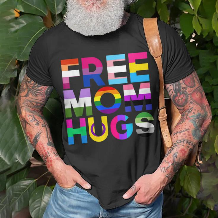 Free Mom Hugs Rainbow Lgbtq Lgbt Pride Month Unisex T-Shirt Gifts for Old Men