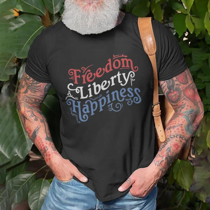 Freedom Liberty Happiness Red White And Blue Unisex T-Shirt Gifts for Old Men