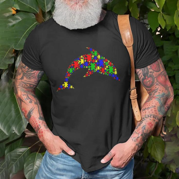Funny Dolphin Puzzle Animals Lover Autism Awareness Unisex T-Shirt Gifts for Old Men