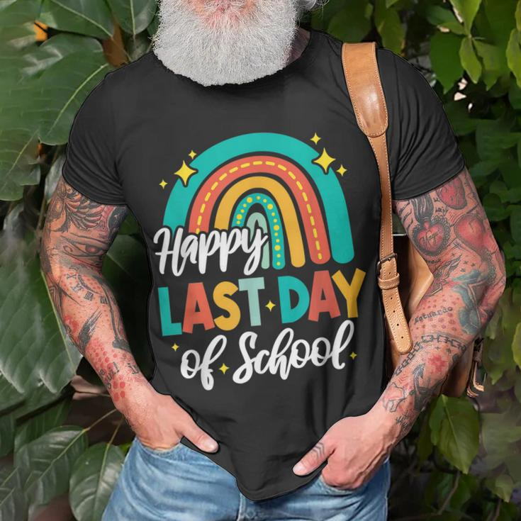 Funny Happy Last Day Of School Perfect Rainbow Gifts Idea Unisex T-Shirt Gifts for Old Men