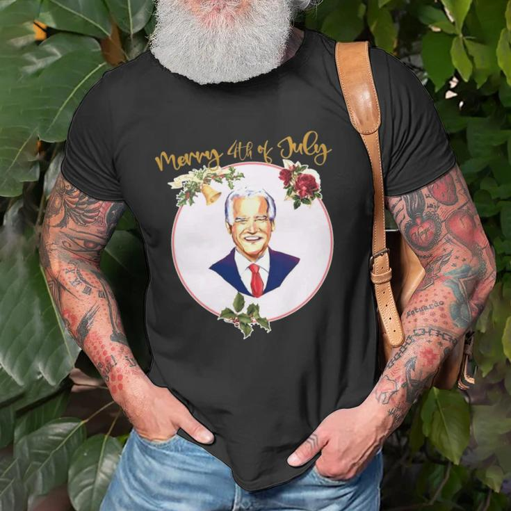 Funny Ugly Christmas Vintage Joe Biden Merry 4Th Of July Unisex T-Shirt Gifts for Old Men