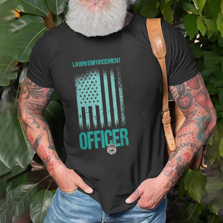 Gardener Landscaper Retro Vintage Lawn Enforcement Officer Unisex T-Shirt Gifts for Old Men