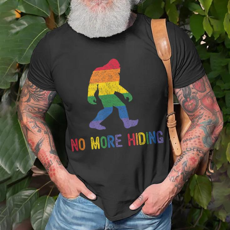 Gay Pride Support - Sasquatch No More Hiding - Lgbtq Ally Unisex T-Shirt Gifts for Old Men