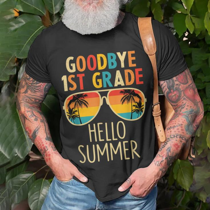 Goodbye 1St Grade Hello Summer Last Day Of School Boys Kids V2 Unisex T-Shirt Gifts for Old Men