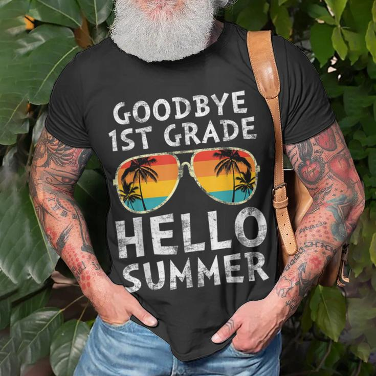 Goodbye 1St Grade Hello Summer Last Day Of School Boys Kids V3 Unisex T-Shirt Gifts for Old Men