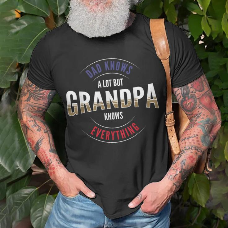 Grandpa Day Or Dad Knows A Lot But Grandpa Knows Everything T-shirt Gifts for Old Men