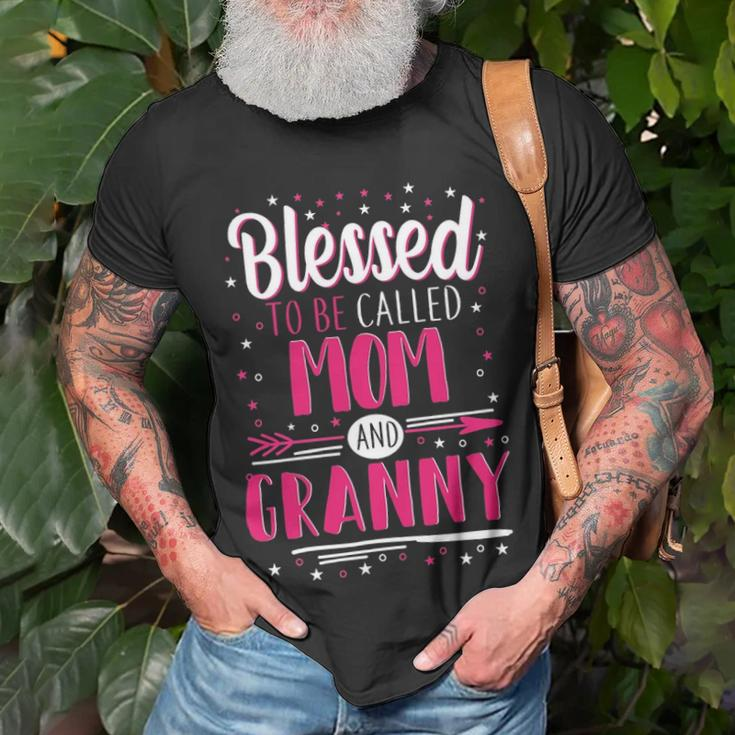 Granny Grandma Blessed To Be Called Mom And Granny T-Shirt Gifts for Old Men