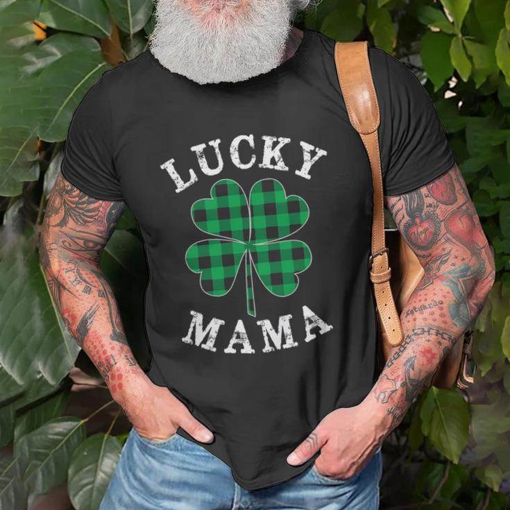 Green Plaid Lucky Mama Matching Family Pajama St Patricks Day Unisex T-Shirt Gifts for Old Men