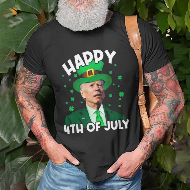 Happy 4Th Of July Biden Leprechaun Shamrock St Patricks Day Unisex T-Shirt Gifts for Old Men