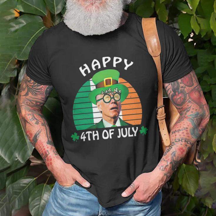 Happy 4Th Of July Joe Biden Leprechaun St Patricks Day Unisex T-Shirt Gifts for Old Men