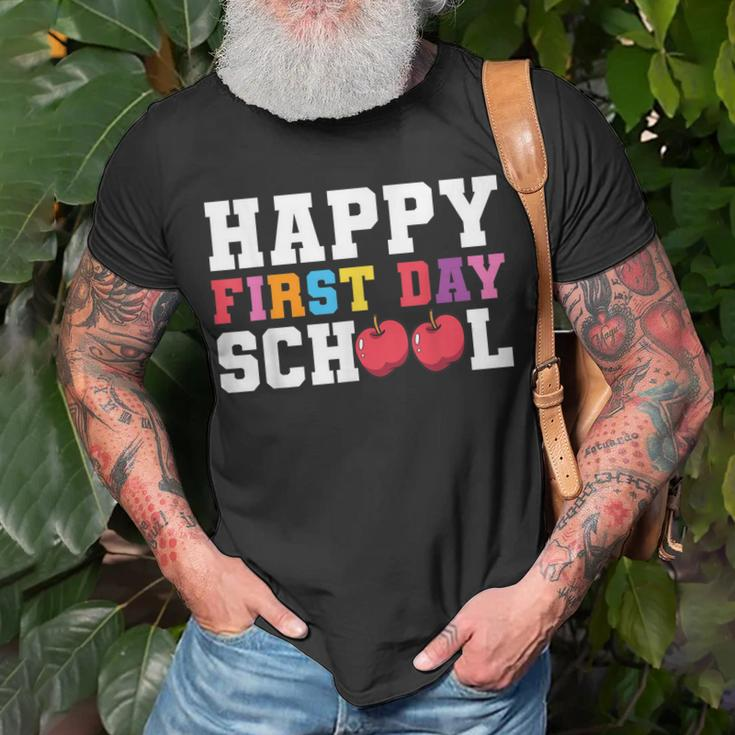 Happy First Day Of School Back To School Teachers Kids Unisex T-Shirt Gifts for Old Men