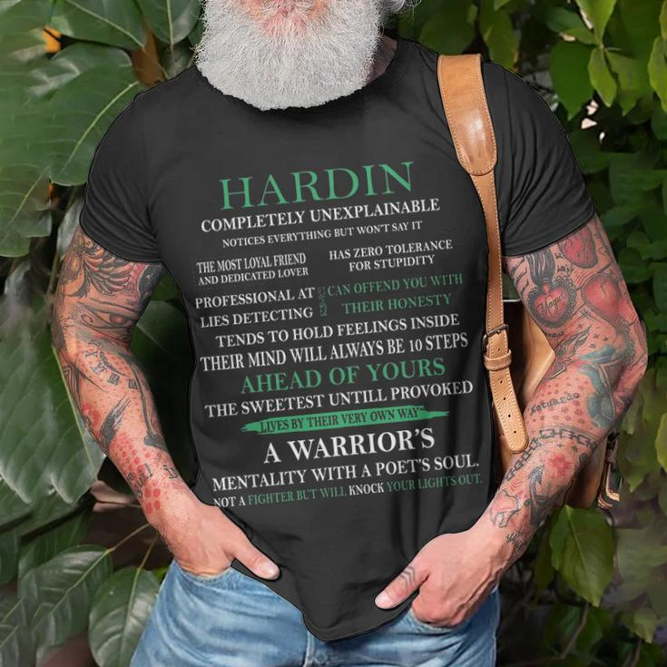 Hardin Name Hardin Completely Unexplainable T-Shirt Gifts for Old Men