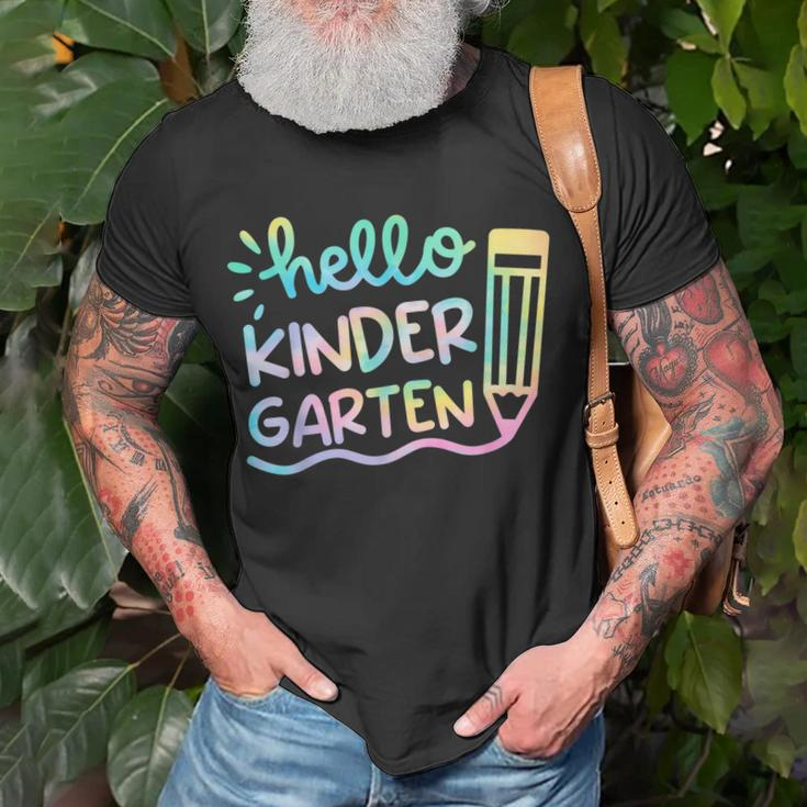 Hello Kindergarten Tie Dye Teachers Kids Back To School Unisex T-Shirt Gifts for Old Men
