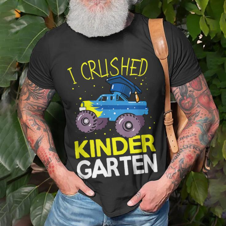 I Crushed Kindergarten Monster Truck Graduation Boys Unisex T-Shirt Gifts for Old Men