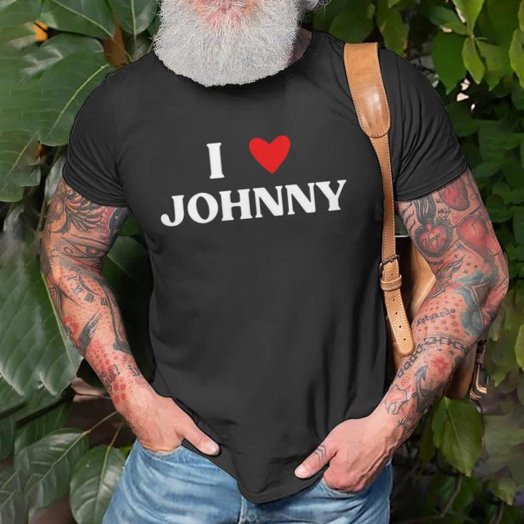 I Heart Johnny Red Heart Unisex T-Shirt Gifts for Old Men