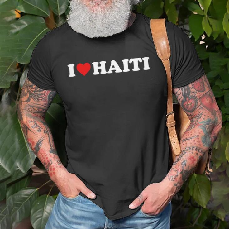 I Love Haiti - Red Heart Unisex T-Shirt Gifts for Old Men