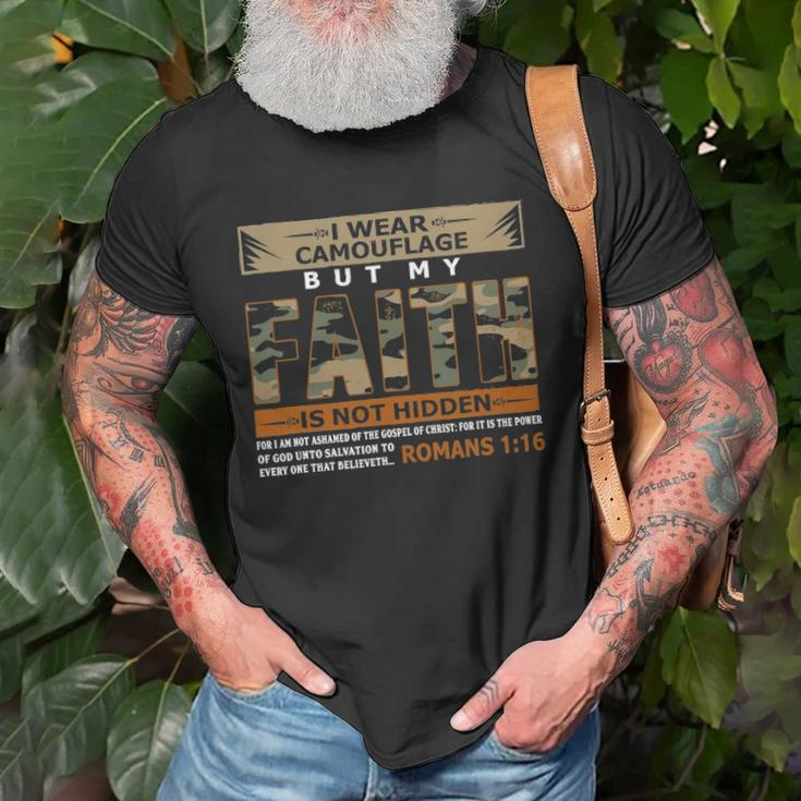 I Wear Camouflage But My Faith Is Not Hidden Unisex T-Shirt Gifts for Old Men