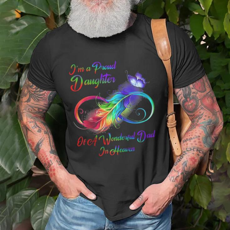 Im A Proud Daughter Of A Wonderful Dad In Heaven Gifts Raglan Baseball Unisex T-Shirt Gifts for Old Men