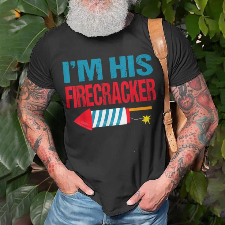Im His Firecracker His And Hers 4Th Of July Matching Couple Unisex T-Shirt Gifts for Old Men
