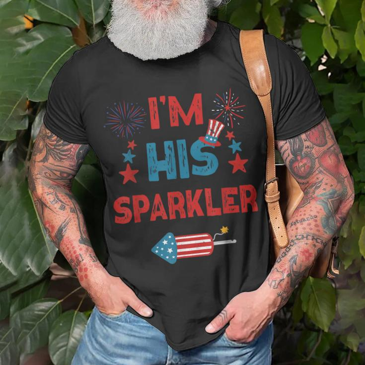 Im His Sparkler 4Th Of July Fireworks Matching Couples Unisex T-Shirt Gifts for Old Men