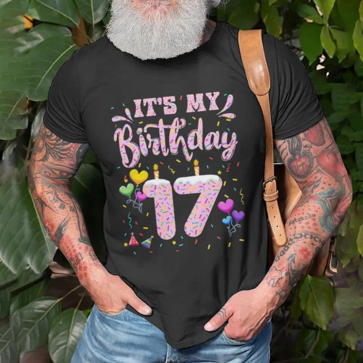 Its My 17Th Birthday Girl Doughnut Happy 17 Years Old Teens Unisex T-Shirt Gifts for Old Men
