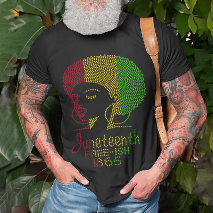 Juneteenth Celebrate 1865 Freedom Day Rhinestone Black Women Unisex T-Shirt Gifts for Old Men