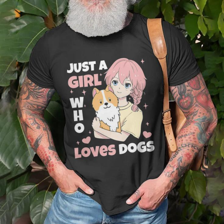 Just A Girl Who Loves Dogs Cute Corgi Lover Outfit & Apparel Unisex T-Shirt Gifts for Old Men