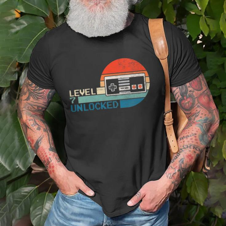Kids Unlocked Level 7 Birthday Boy Video Game Controller Unisex T-Shirt Gifts for Old Men