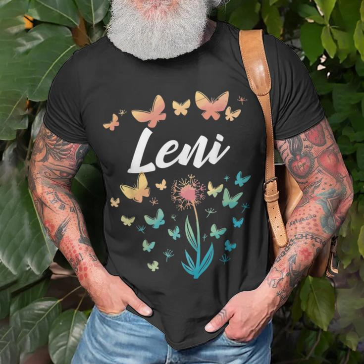 Leni Birthday Sister Butterfly Dandelion Name Leni Unisex T-Shirt Gifts for Old Men