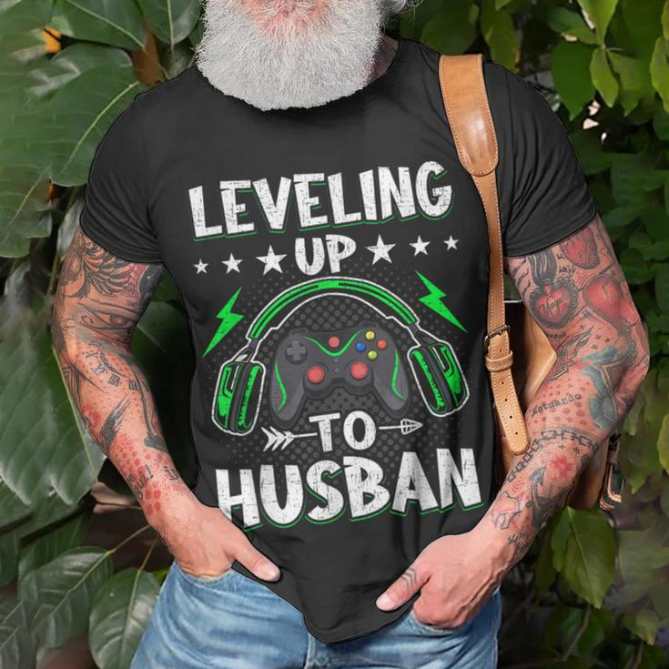 Leveling Up To Husban Husband Video Gamer Gaming Unisex T-Shirt Gifts for Old Men