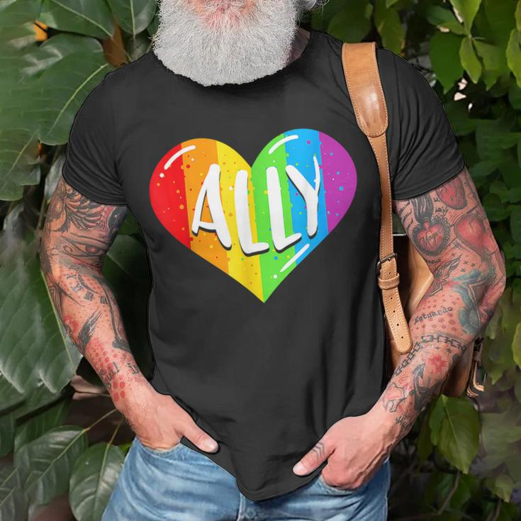Lgbtq Ally For Gay Pride Men Women Children Unisex T-Shirt Gifts for Old Men