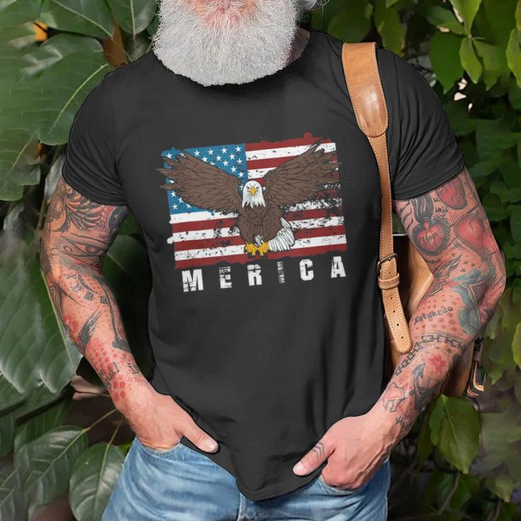 Liberty 4Th Of July Merica Us Flag Proud American Bald Eagle T-shirt Gifts for Old Men