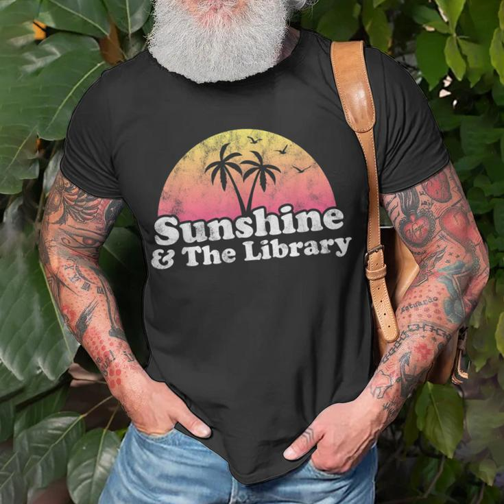 Library Sunshine And The Library T-shirt Gifts for Old Men