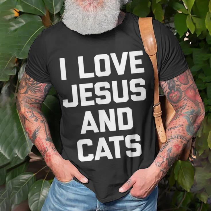 I Love Jesus & Cats Cat Owner Cats Lover Jesus T-shirt Gifts for Old Men