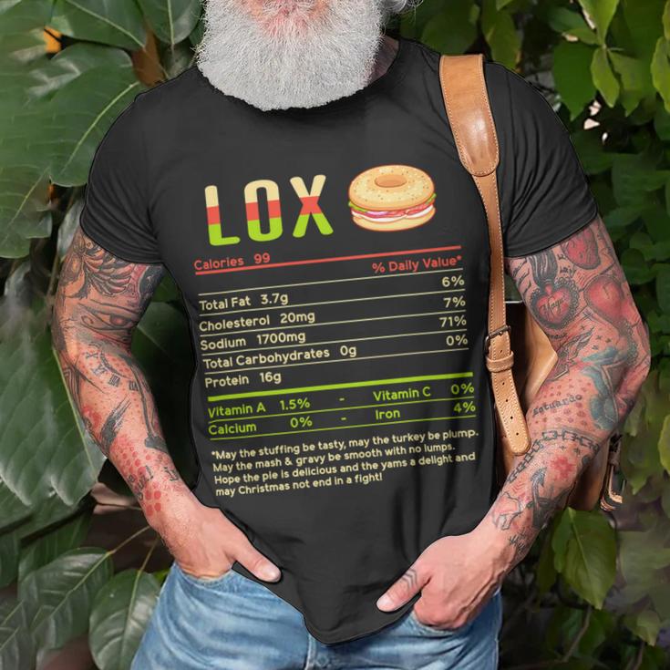 Lox Nutrition Facts Funny Christmas 12 Shirt Unisex T-Shirt Gifts for Old Men