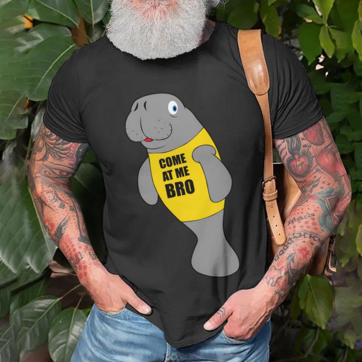 Manatee Novelty Come At Me Bro Unisex T-Shirt Gifts for Old Men