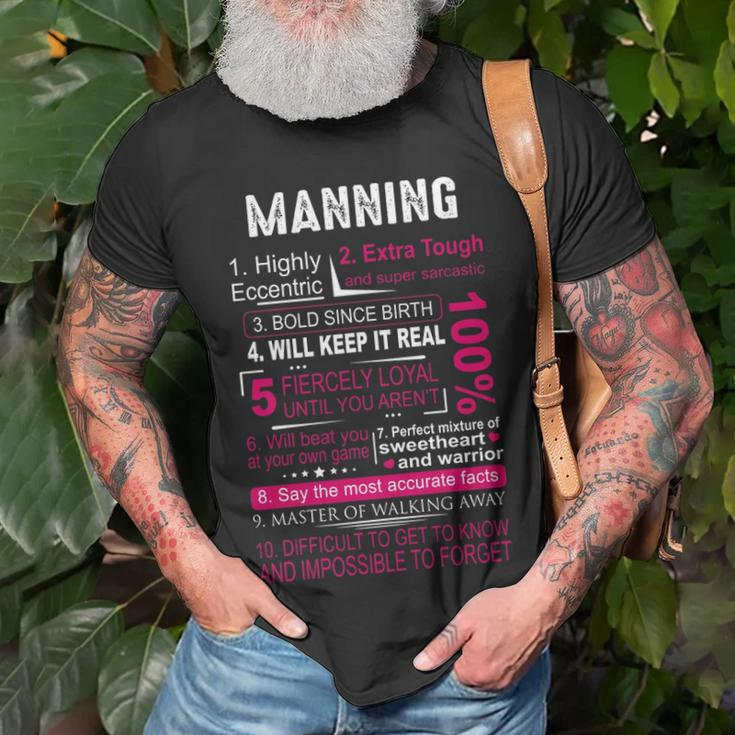 Manning Name Manning T-Shirt Gifts for Old Men