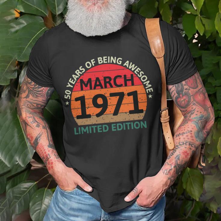 March 1971 50 Years Old Retro Vintage 50Th Birthday V2 Unisex T-Shirt Gifts for Old Men