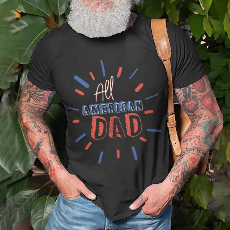 Mens All American Dad 4Th Of July Family Matching Cute Holiday Unisex T-Shirt Gifts for Old Men