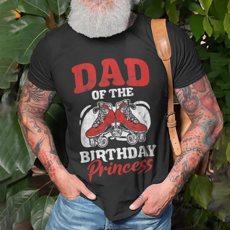 Mens Dad Of Birthday Princess Roller Skating Derby Roller Skate Unisex T-Shirt Gifts for Old Men