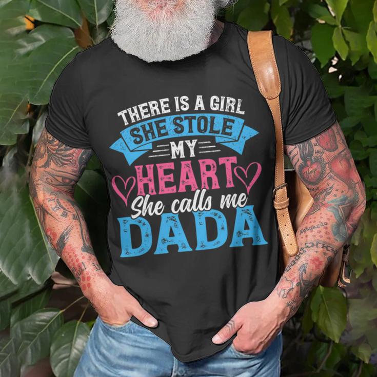 Mens Funny Fathers Day Shirt A Girl She Calls Me Dada Grandpa 7 Shirt Unisex T-Shirt Gifts for Old Men