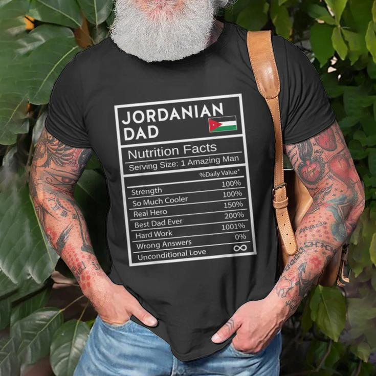 Mens Jordanian Dad Nutrition Facts National Pride Gift For Dad Unisex T-Shirt Gifts for Old Men