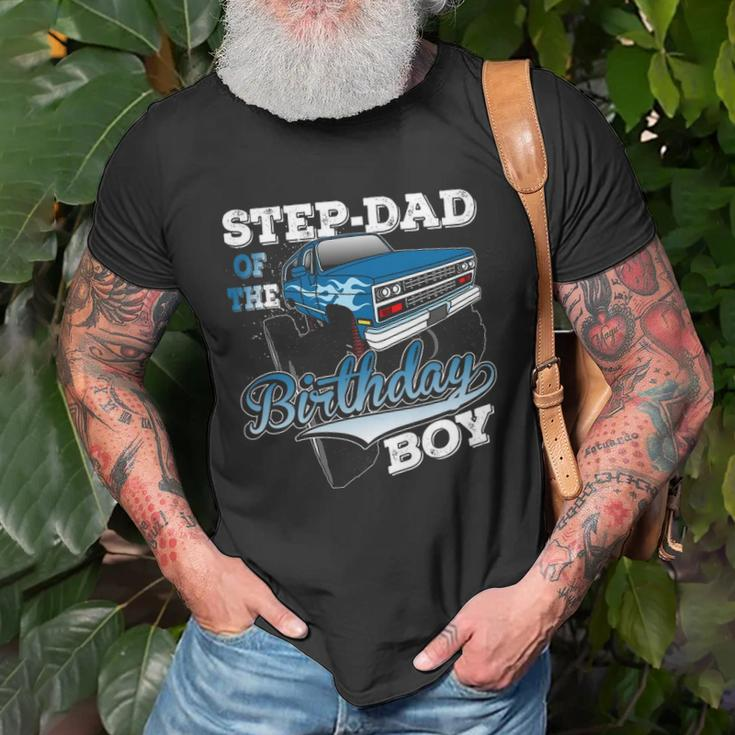Mens Step-Dad Of The Birthday Boy Monster Truck Birthday Unisex T-Shirt Gifts for Old Men