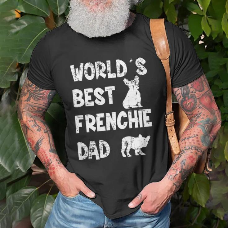 Mens Worlds Best Frenchie Dad French Bulldog Dog Lover Unisex T-Shirt Gifts for Old Men